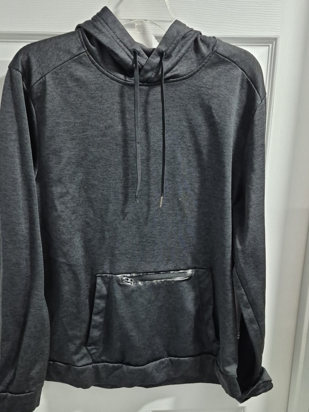 Layer 8 Dark Gray Pullover Hoodie with Zip Front Pocket